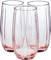 Pink Glass Cups, Set of 3