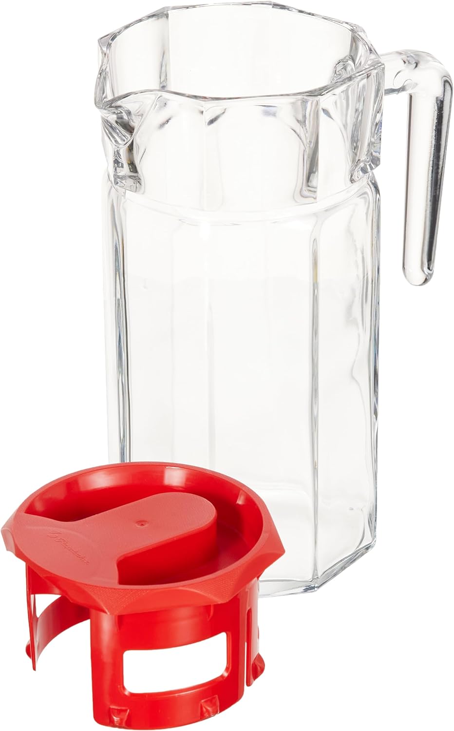 Red Cap Glass Pitcher