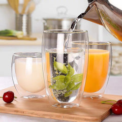 Tall Double Wall Glass Cup