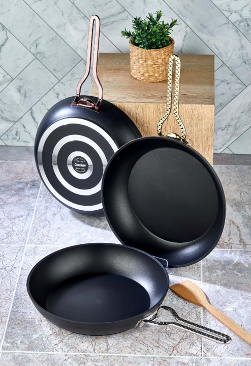 Black Titanium Frying Pan with Silver Handle 11.5"