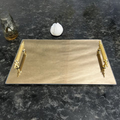 Glass Mirror Serving Tray