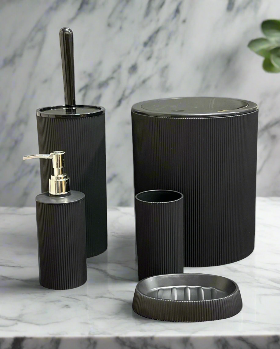 5 Piece Bathroom Set (Black)