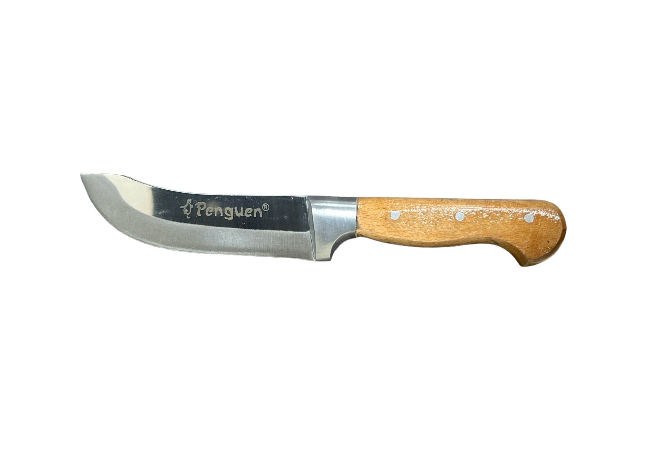 Wood Handle Curved Knife, Stainless Steel