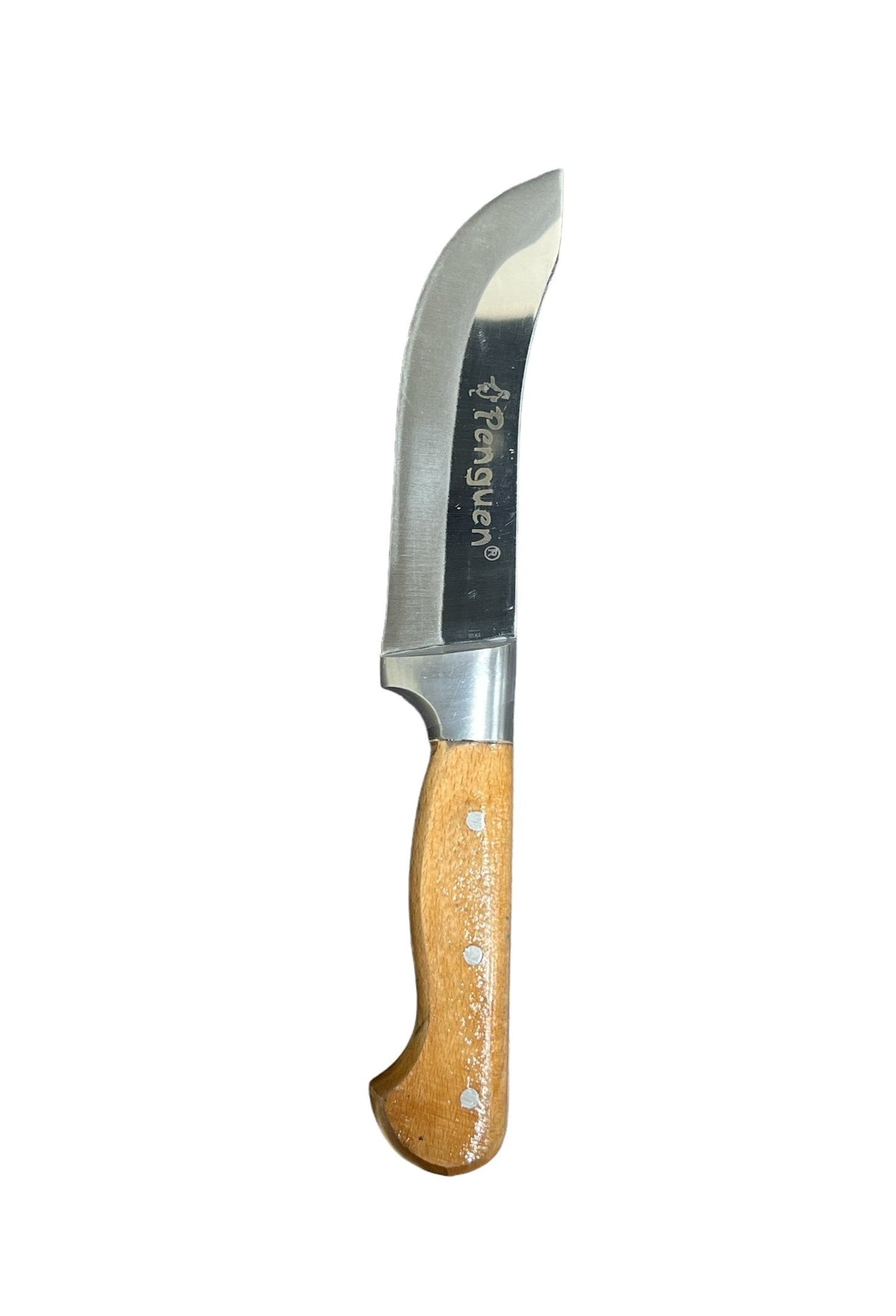 Wood Handle Curved Knife, Stainless Steel