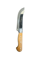 Wood Handle Curved Knife, Stainless Steel